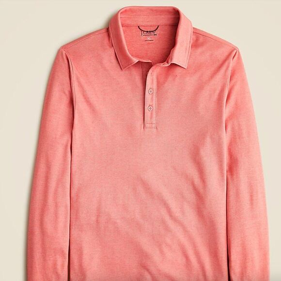 J. Crew Other - J. Crew BS309 Long-sleeve performance  Pink polo shirt COOLMAX® technology